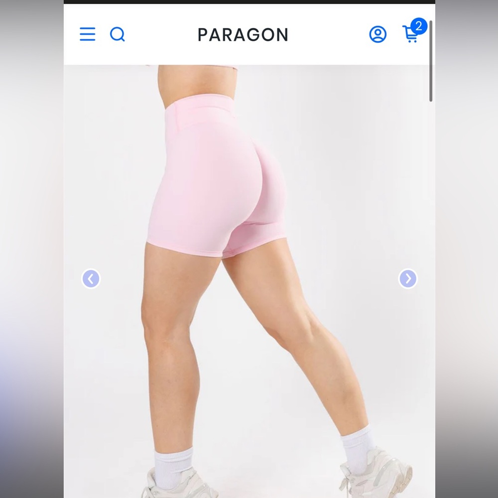 PARAGON Light Pink shorts fit like lathe sculptseam plus